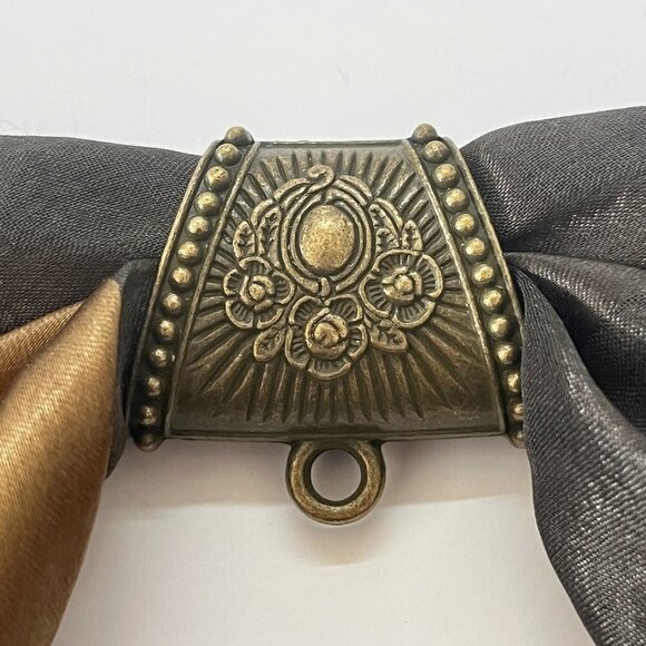 As Low As $2 Large Scarf Antique Bronze Hanger Large Bail Tube Rose Medallion - Picture 4 of 5